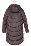 RECYCLED brown long puffer jacket - culthread
