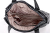 RECYCLED VEGAN LEATHER multi-pocket black puffer bag - culthread