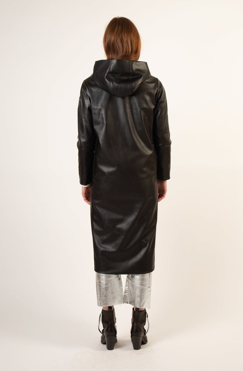 RECYCLED VEGAN LEATHER long coat - culthread