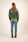 FARADAY II recycled vegan leather short puffer jacket dark green