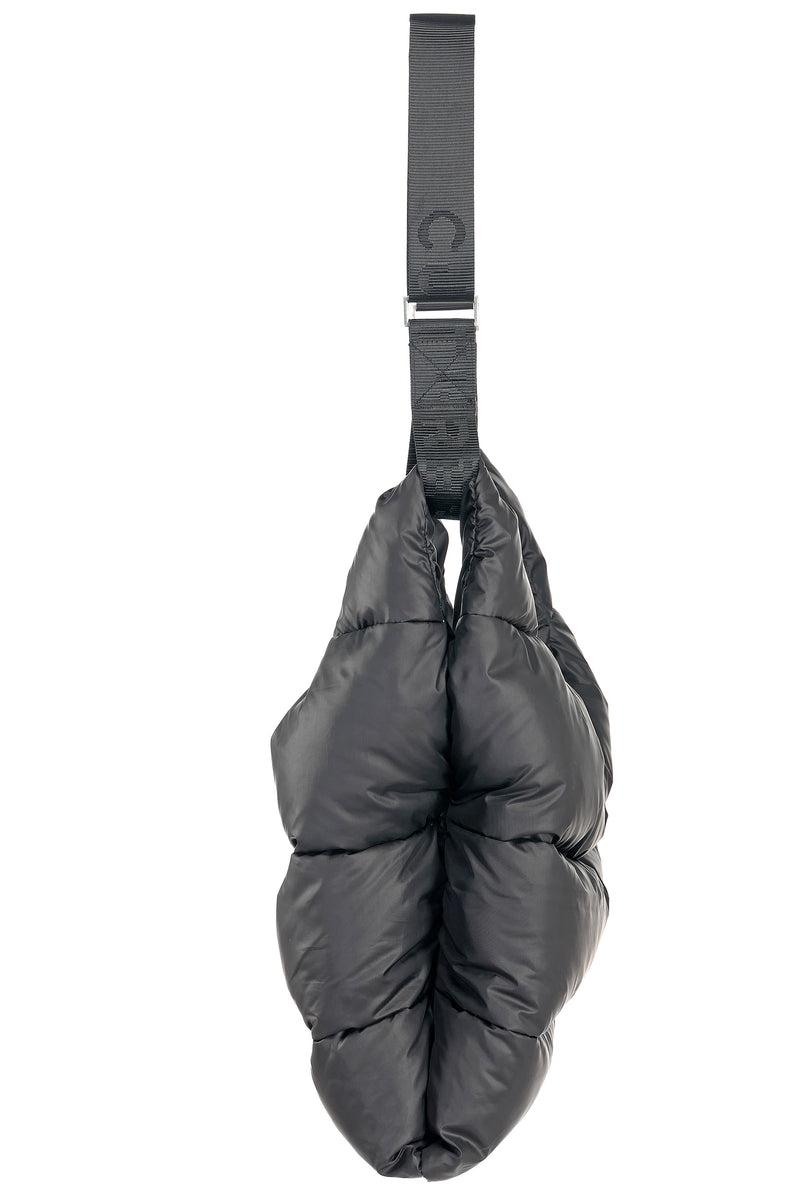 black, puffer bag