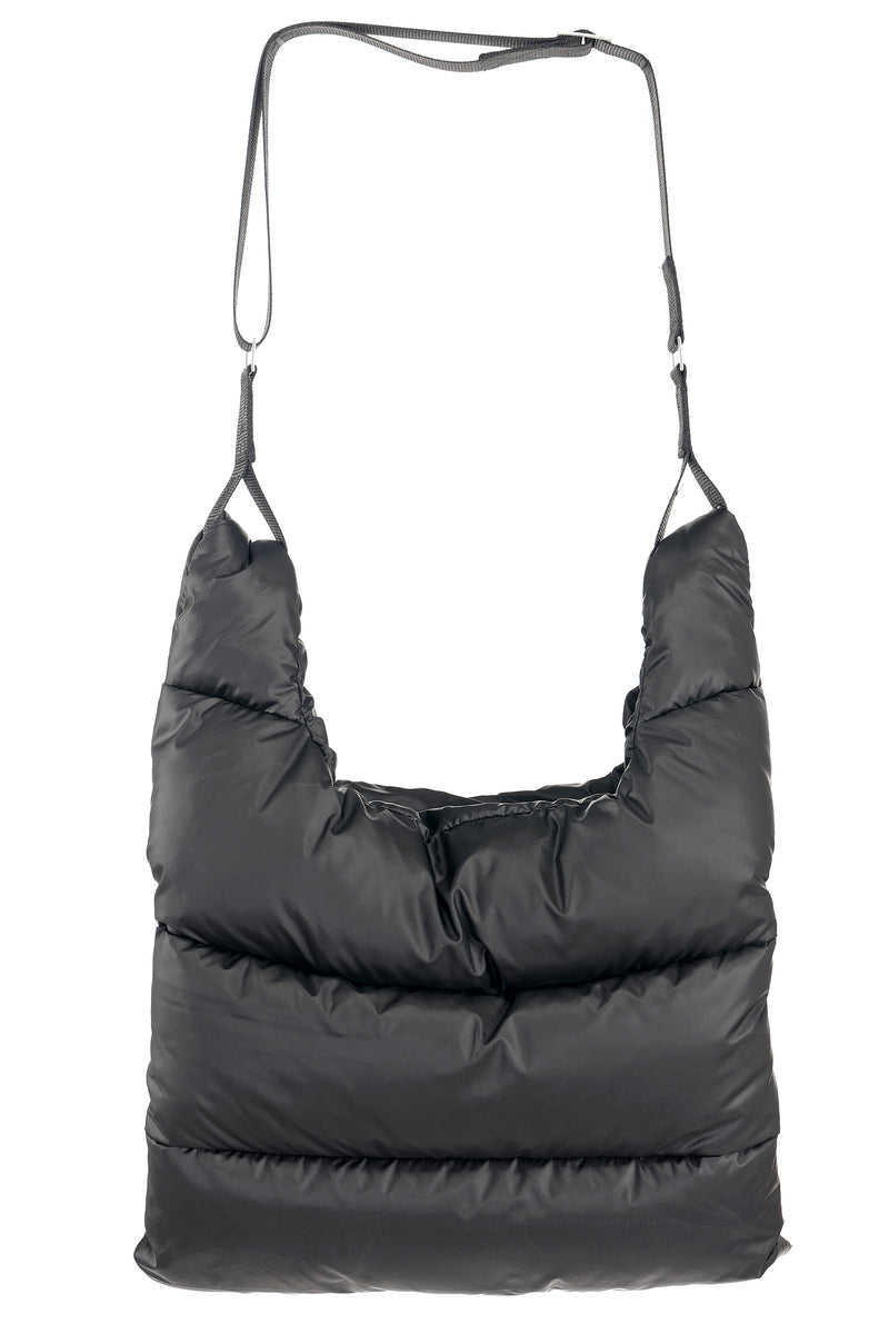 black, puffer bag