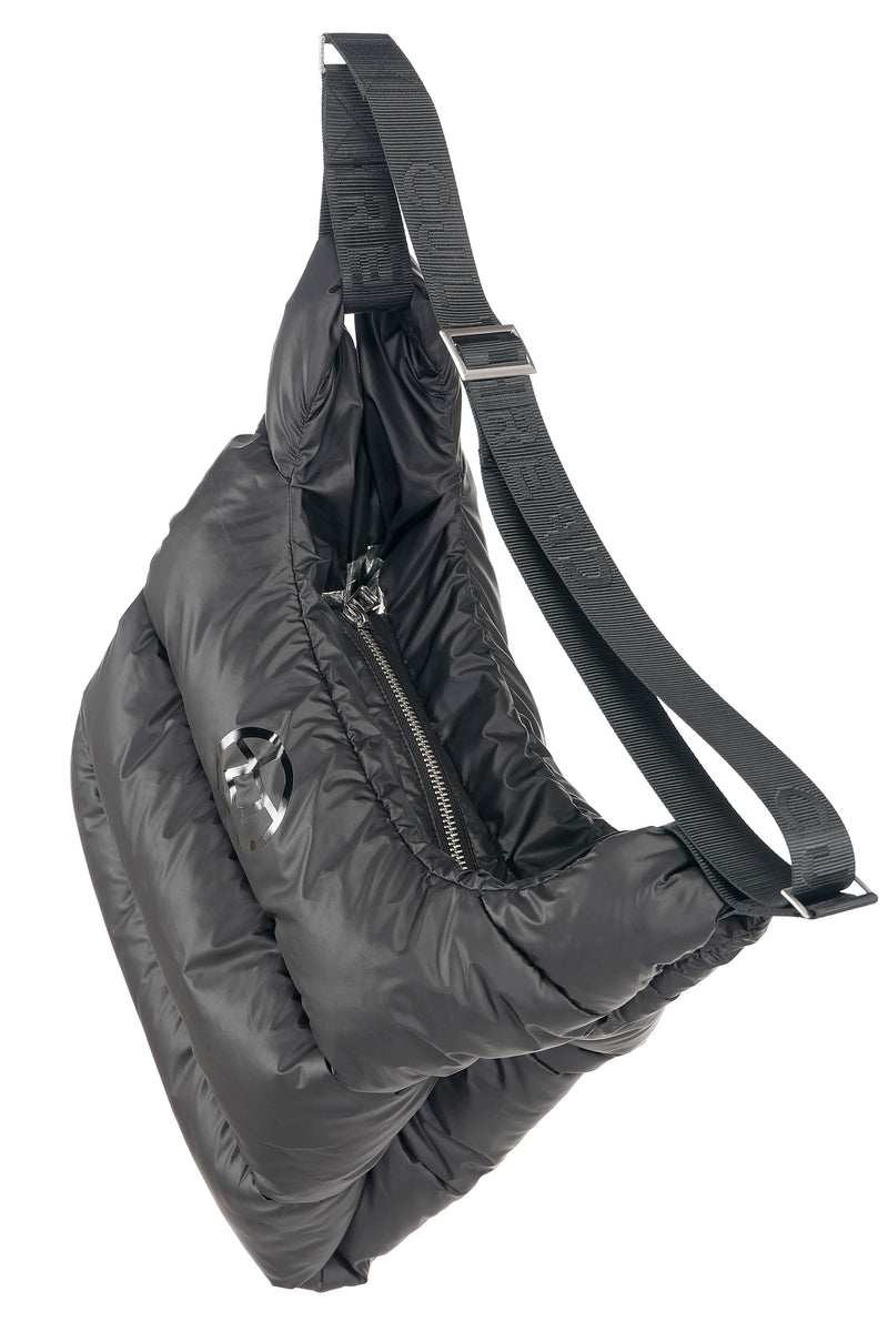 black, puffer bag