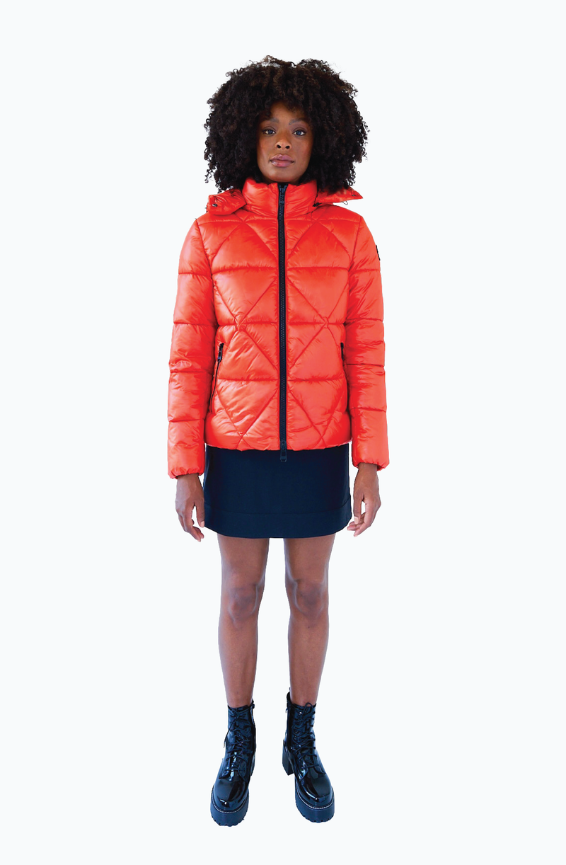 LEAMINGTON short orange puffer jacket