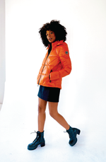 LEAMINGTON short orange puffer jacket