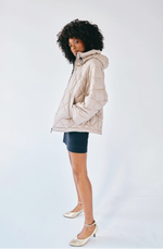 short puffer, beige, puffer jacket