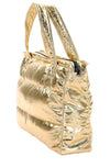 VEGAN LEATHER gold puffer bag - culthread