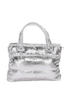 VEGAN LEATHER silver puffer bag - culthread