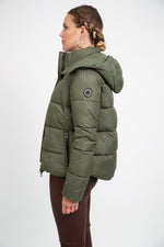 RECYCLED olive green puffer jacket - culthread