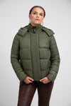 RECYCLED olive green puffer jacket - culthread