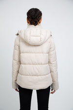 RECYCLED stone beige puffer jacket - culthread