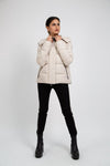 RECYCLED stone beige puffer jacket - culthread