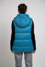 DEADSTOCK sky blue sleeveless puffer jacket - culthread