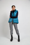 DEADSTOCK sky blue sleeveless puffer jacket - culthread