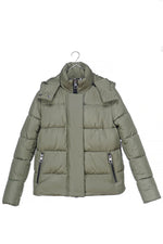 RECYCLED olive green puffer jacket - culthread