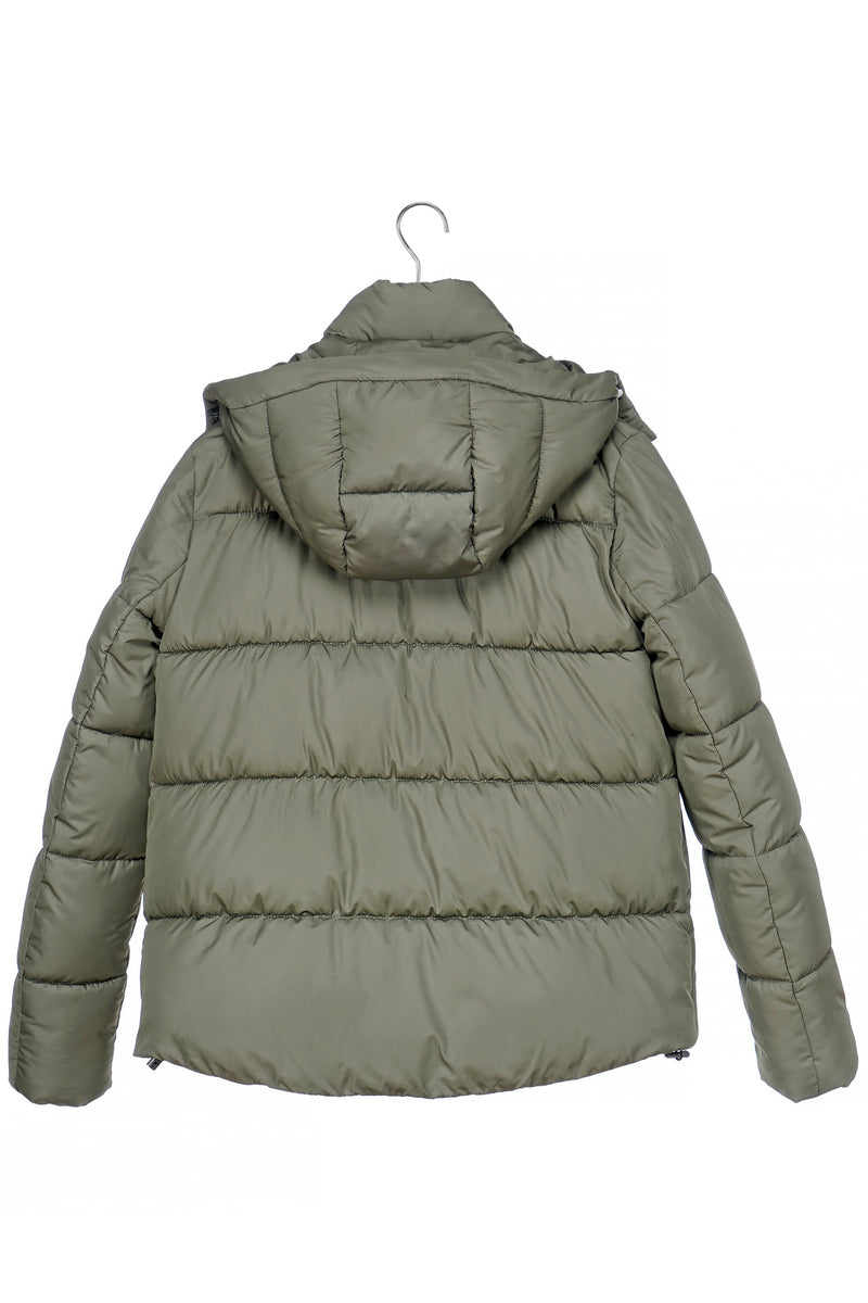 RECYCLED olive green puffer jacket - culthread