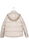 RECYCLED stone beige puffer jacket - culthread