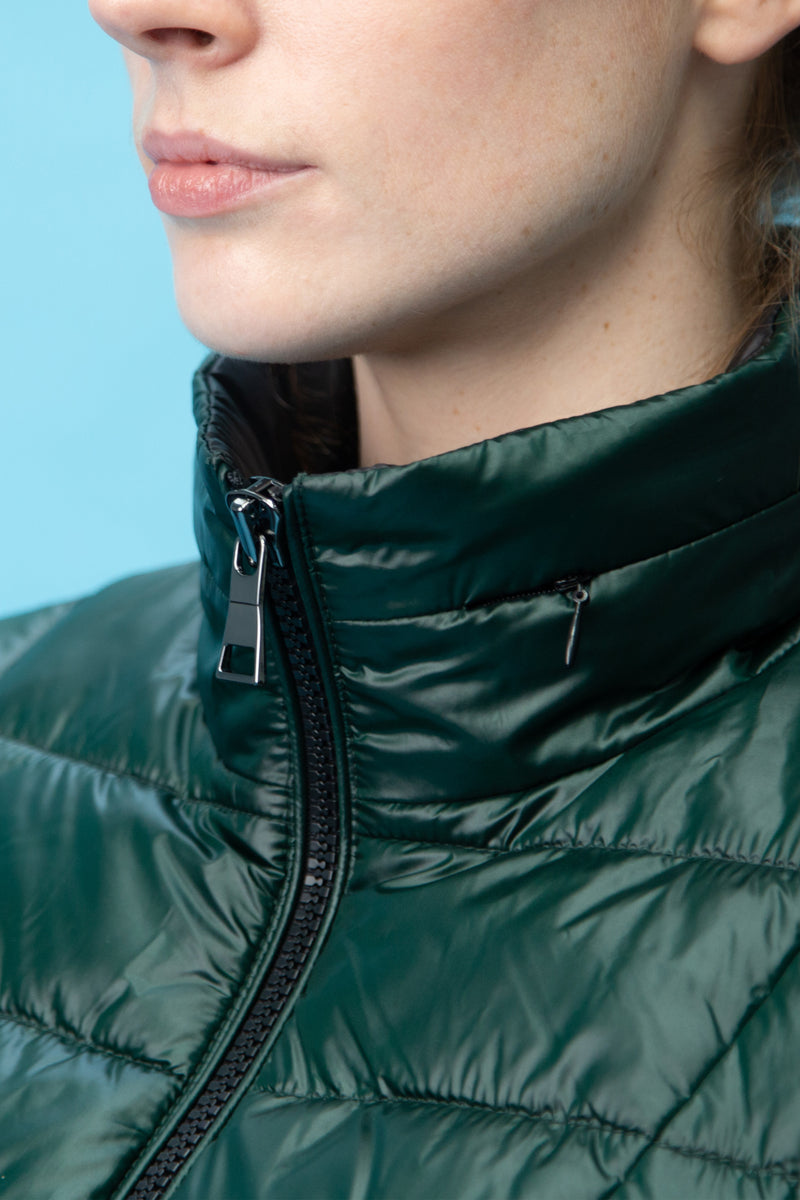 RECYCLED green short puffer jacket - culthread