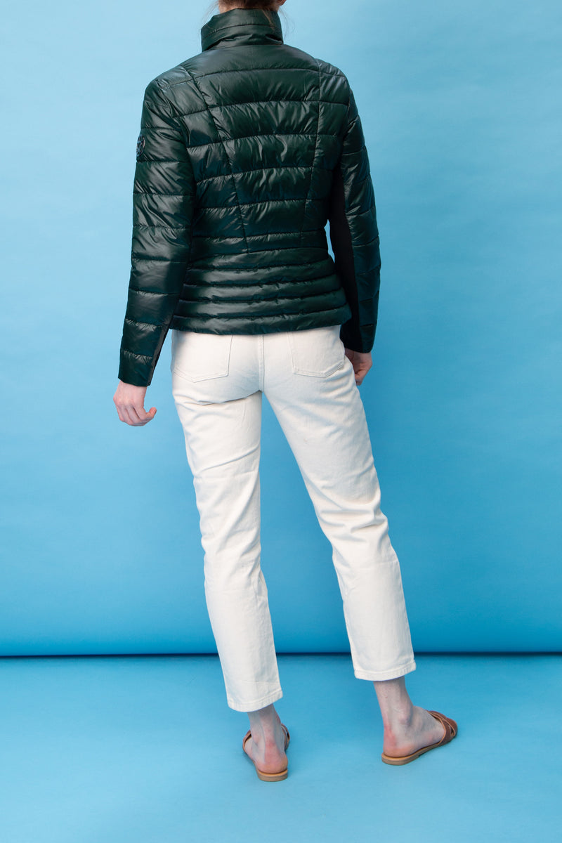 RECYCLED green short puffer jacket - culthread