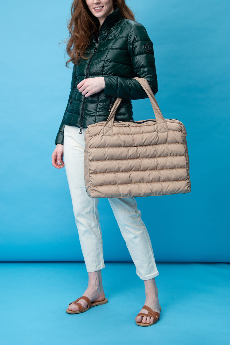 RECYCLED green short puffer jacket - culthread