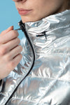 RECYCLED silver short puffer jacket - culthread