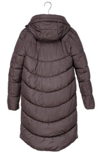 RECYCLED brown long puffer jacket - culthread