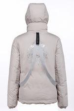 RECYCLED stone beige puffer jacket - culthread