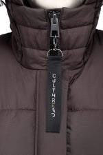 RECYCLED brown long puffer jacket - culthread