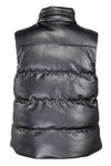 RECYCLED VEGAN LEATHER black sleeveless puffer jacket - culthread