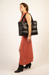 RECYCLED VEGAN LEATHER black puffer bag - culthread