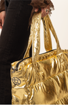 BLENHEIM II vegan leather gold puffer bag