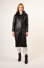 RECYCLED VEGAN LEATHER long coat - culthread