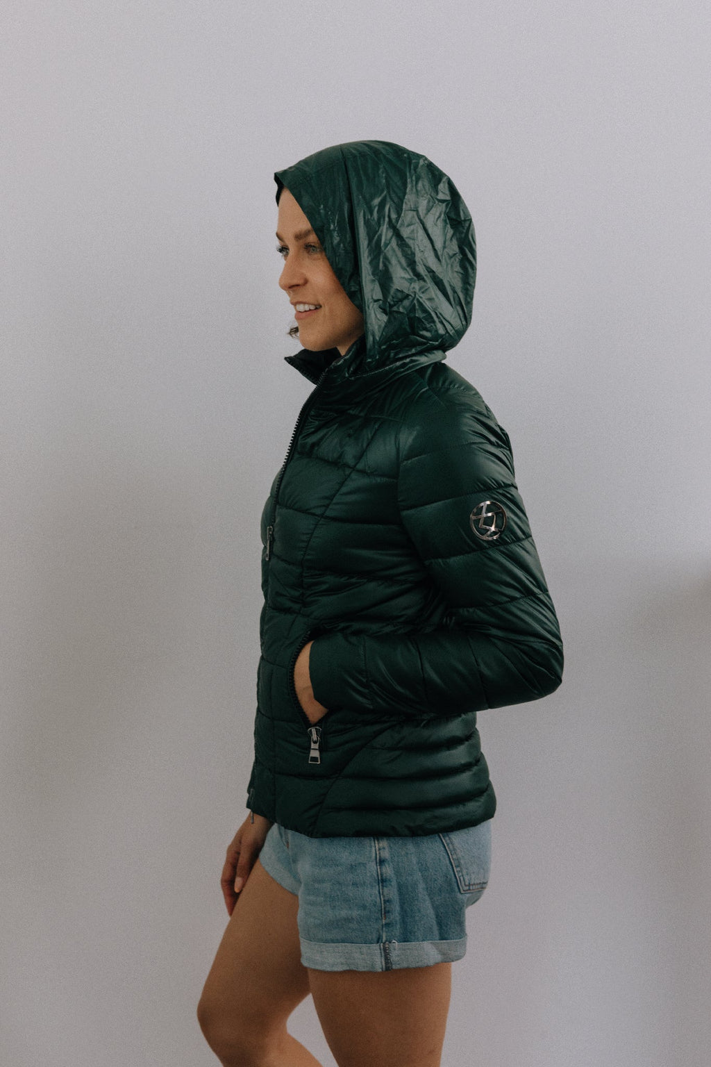 RECYCLED green short puffer jacket - culthread
